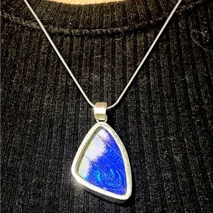 Real Butterfly Wing Jewelry Pendant Necklace Handmade